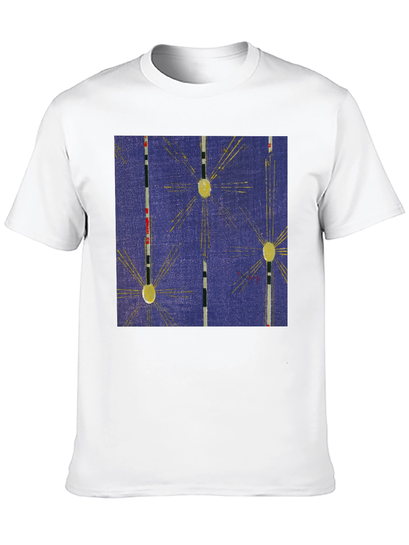 Retro Pattern Black Cotton T-Shirt