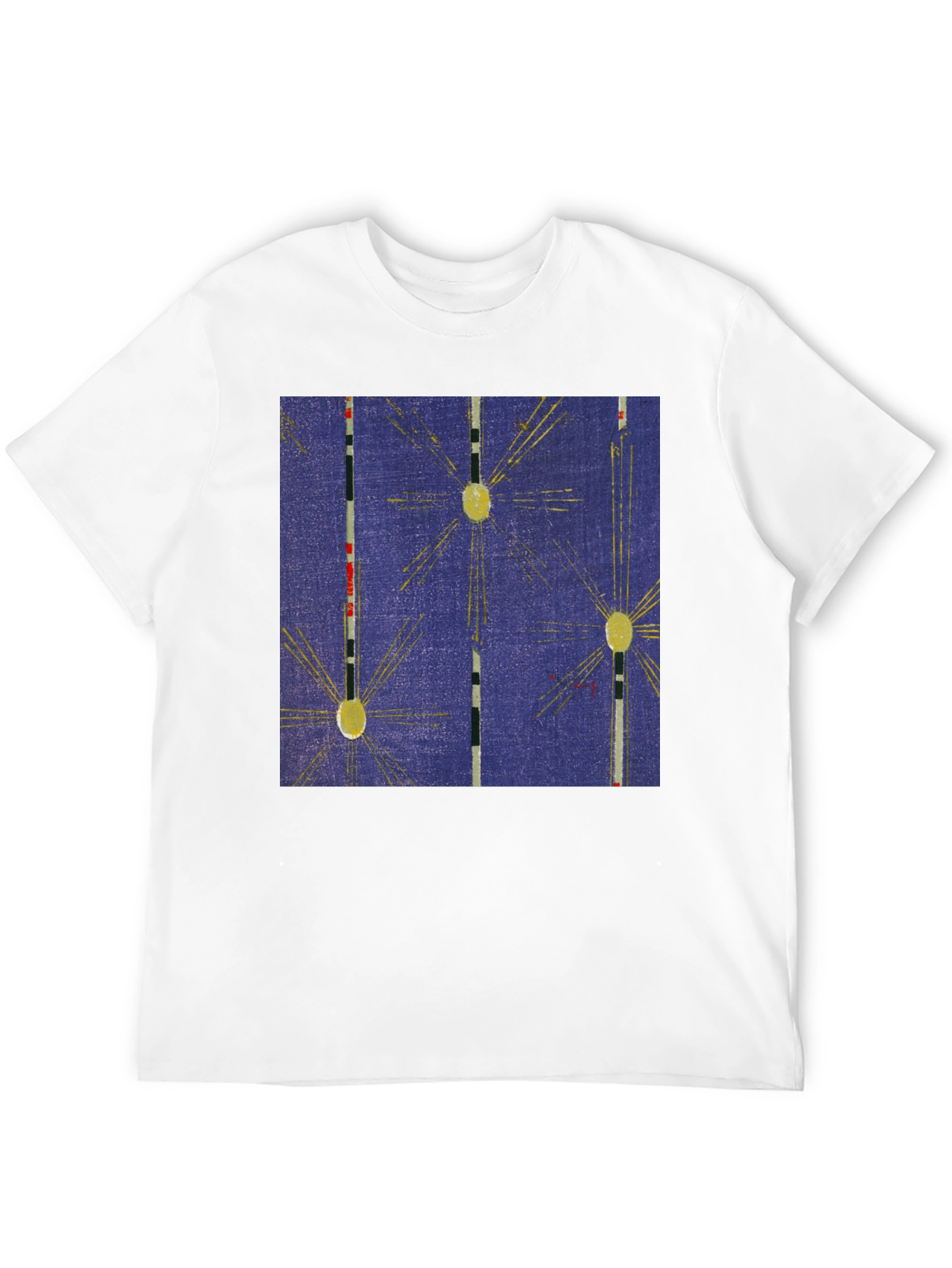 Retro Pattern Black Cotton T-Shirt