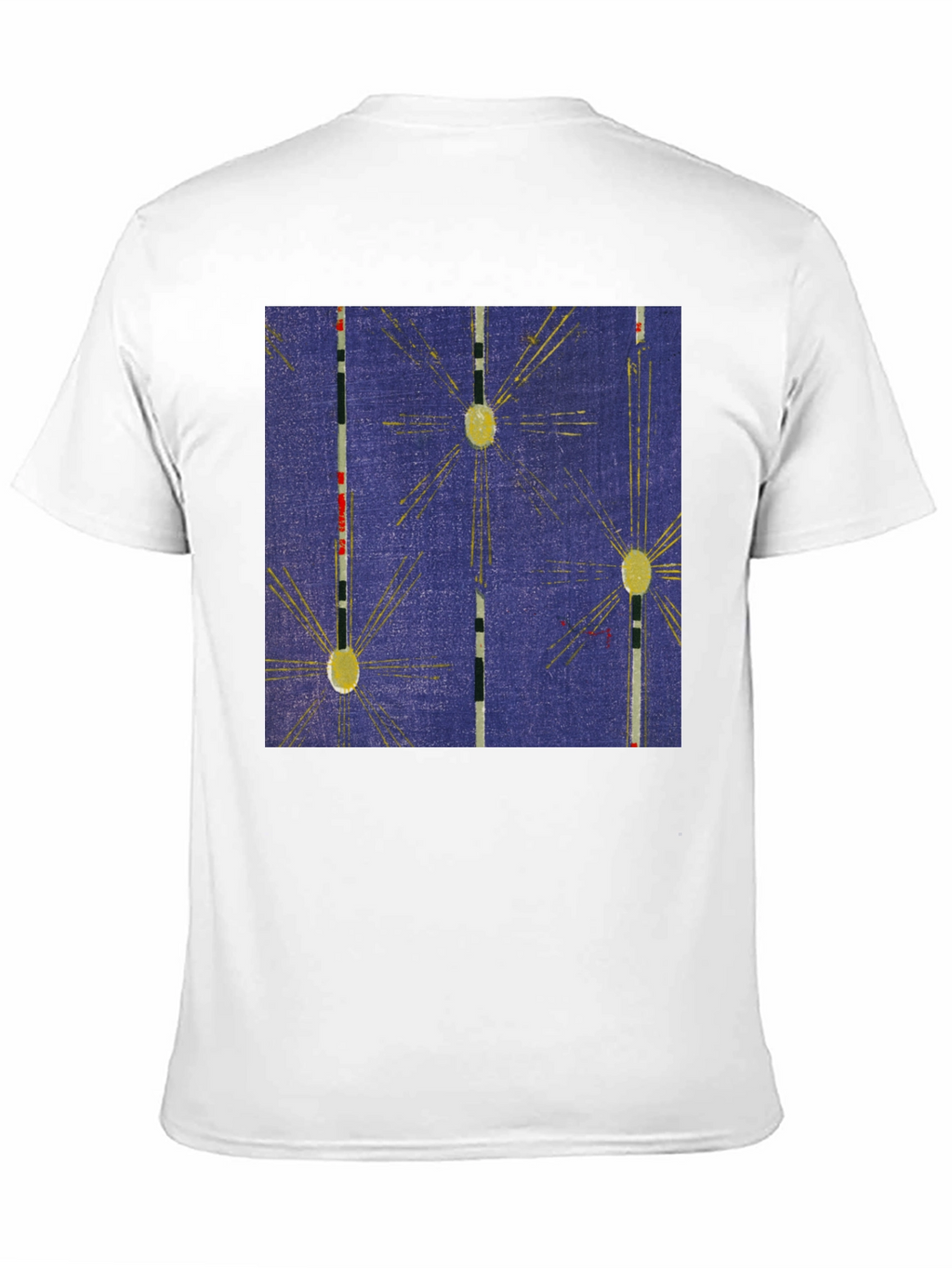 Retro Pattern Black Cotton T-Shirt