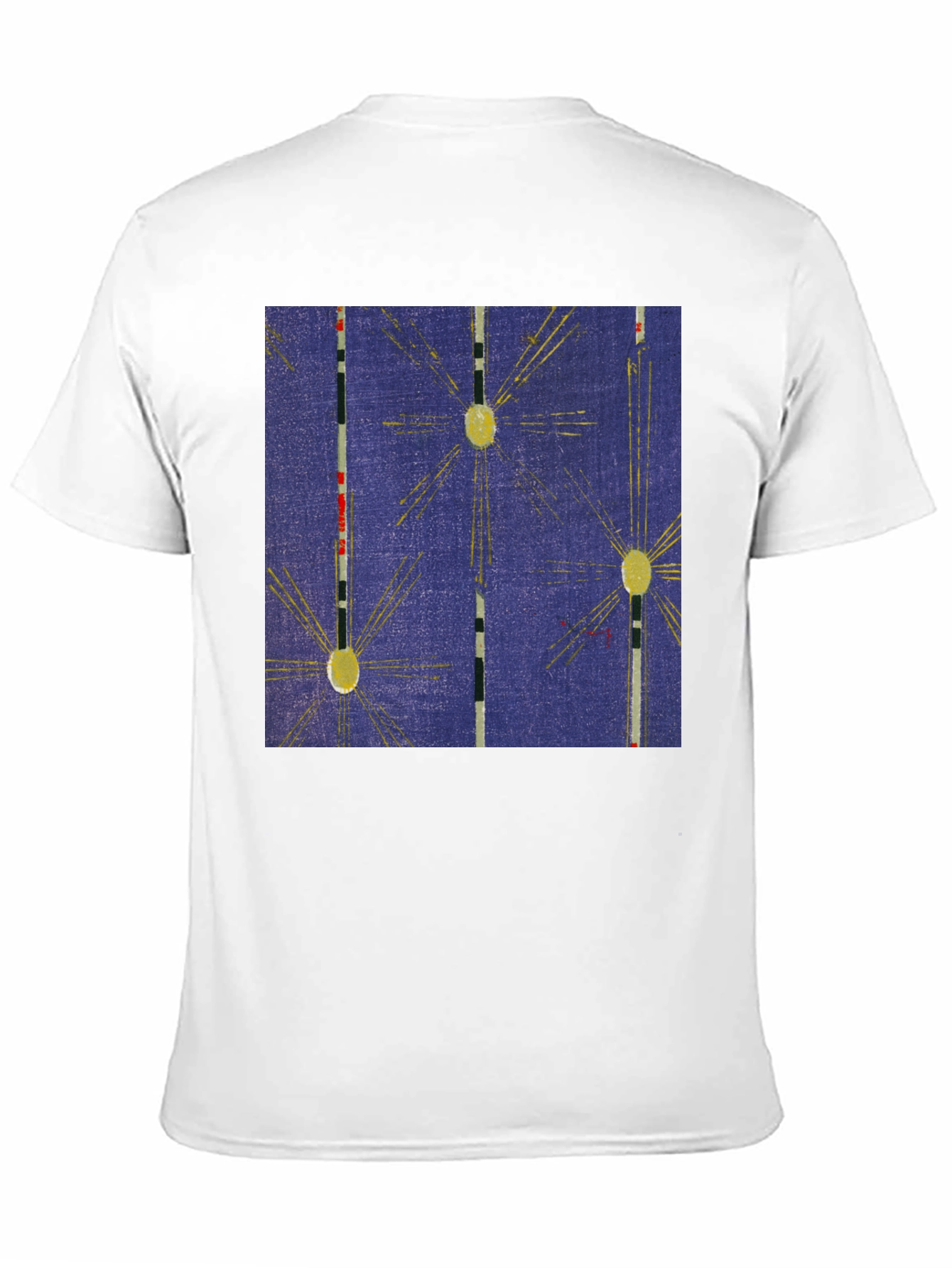 Retro Pattern Black Cotton T-Shirt