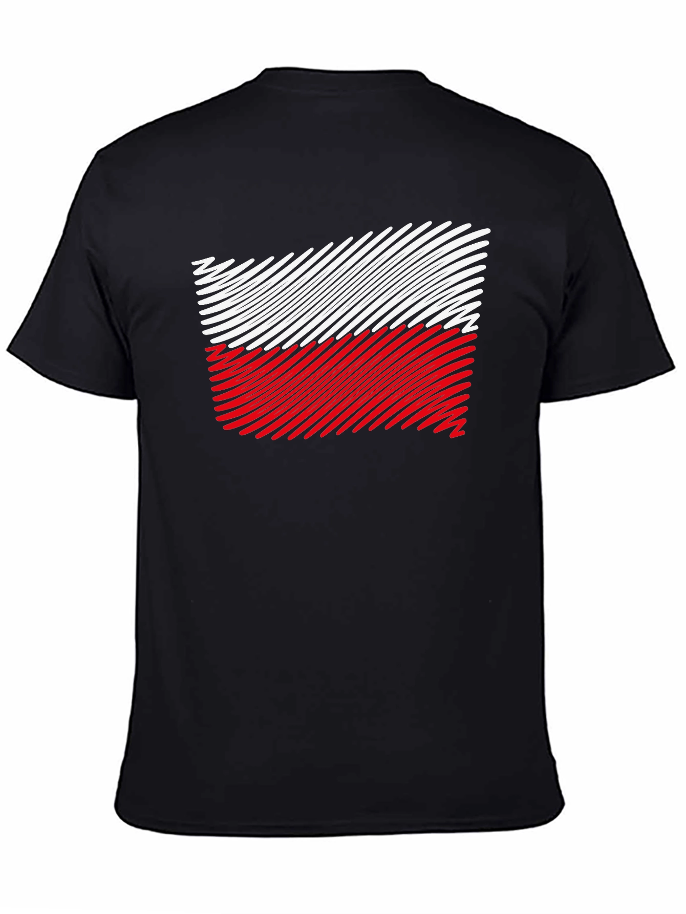 Poland Flag Mens Black T-Shirt