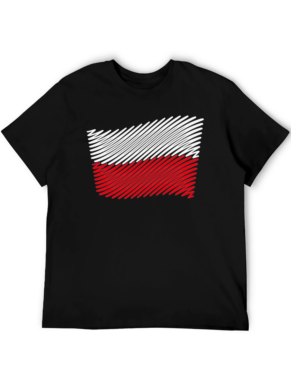 Poland Flag Mens Black T-Shirt