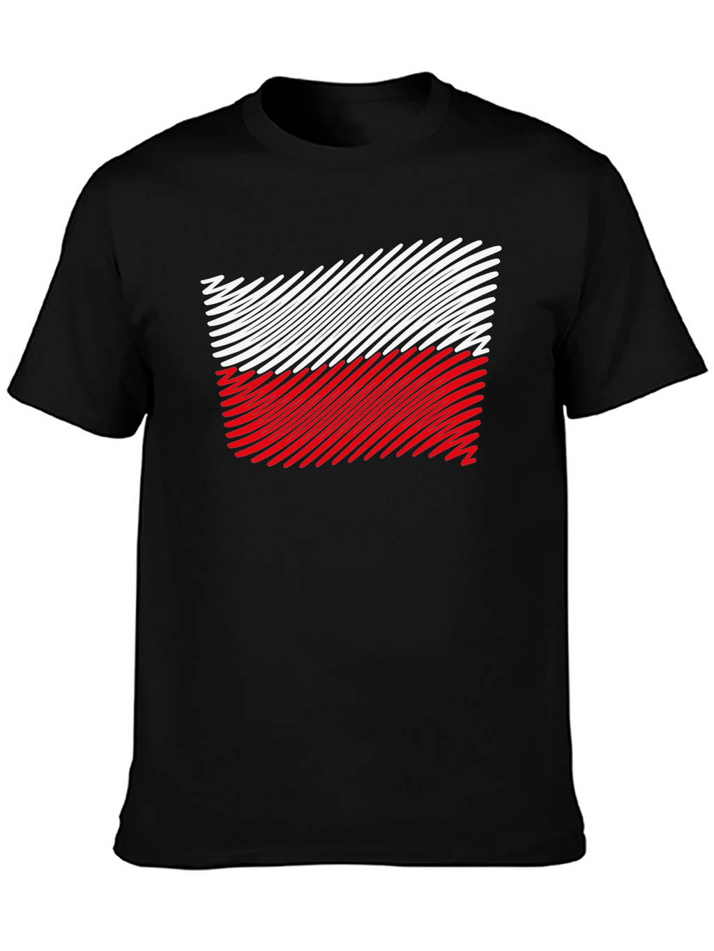 Poland Flag Mens Black T-Shirt