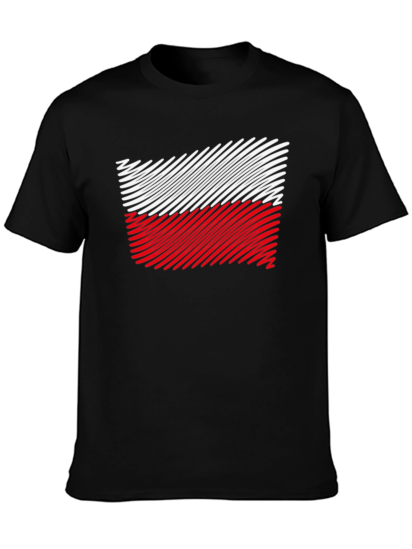Poland Flag Mens Black T-Shirt