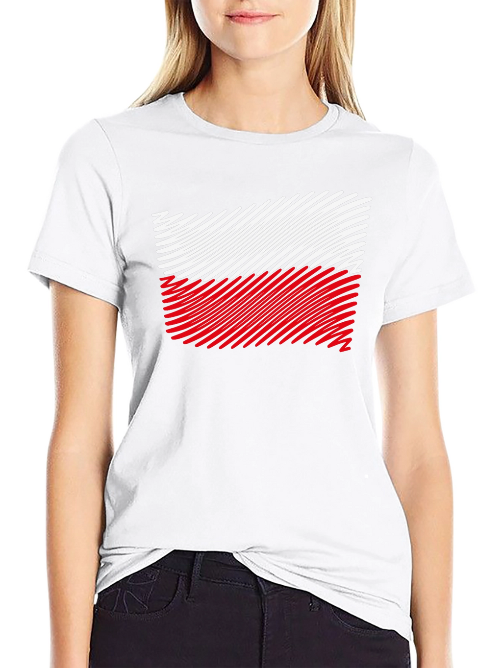 Poland Flag Mens Black T-Shirt