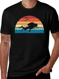 Retro Scuba Diver Sunset Graphic T-Shirt