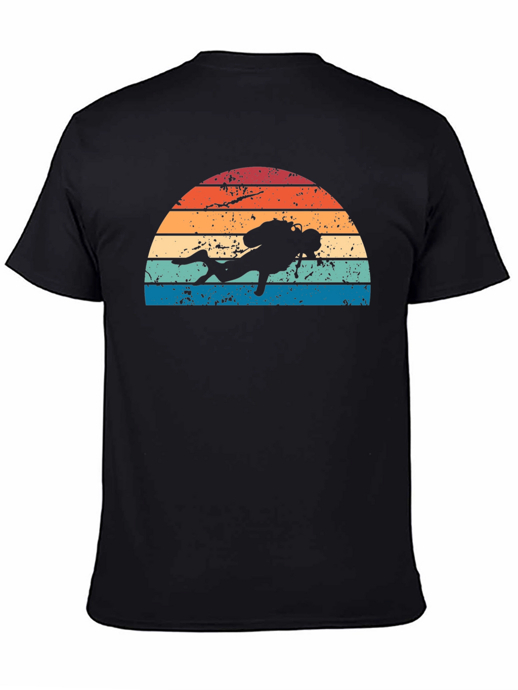 Retro Scuba Diver Sunset Graphic T-Shirt