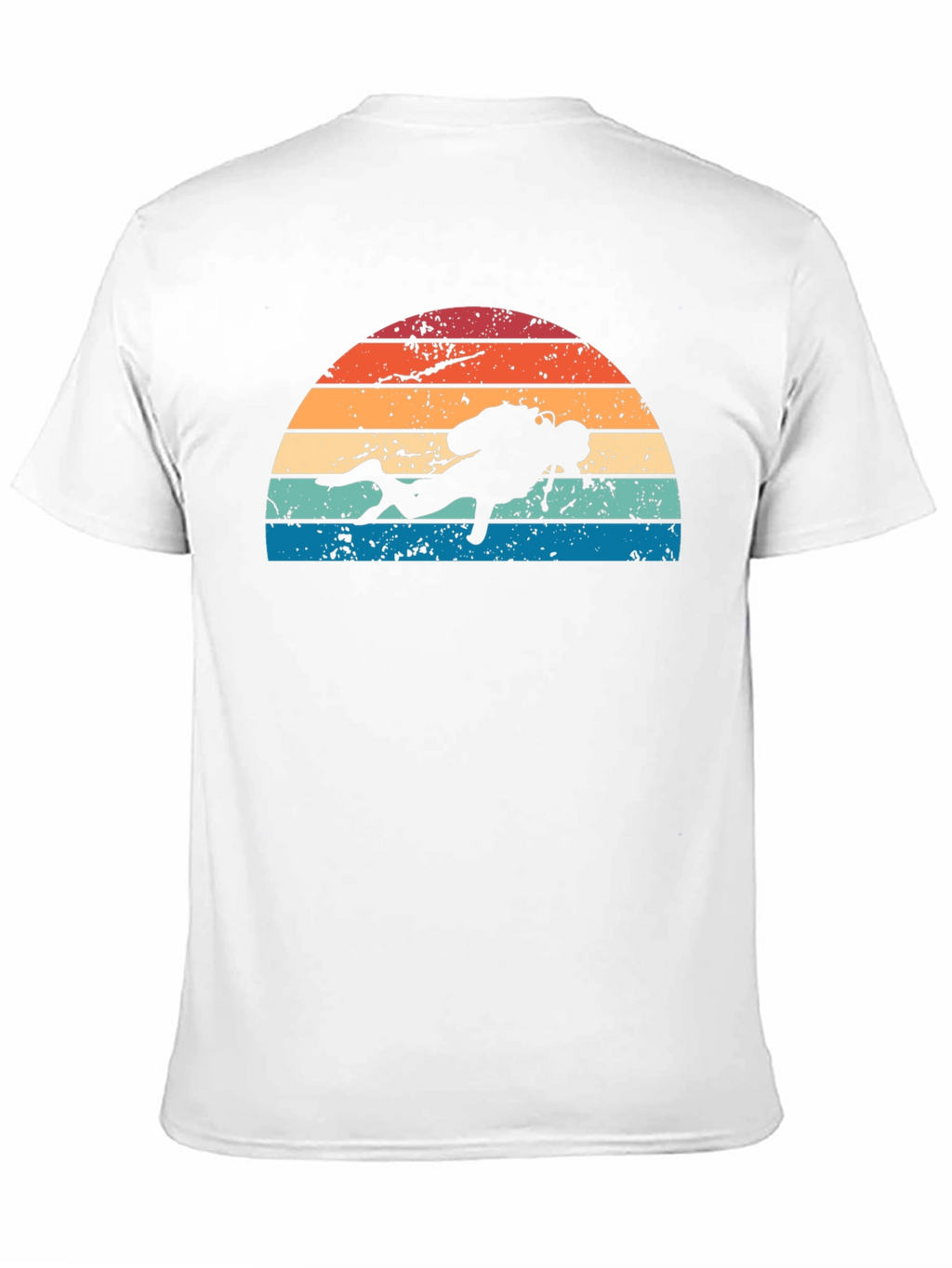 Retro Scuba Diver Sunset Graphic T-Shirt