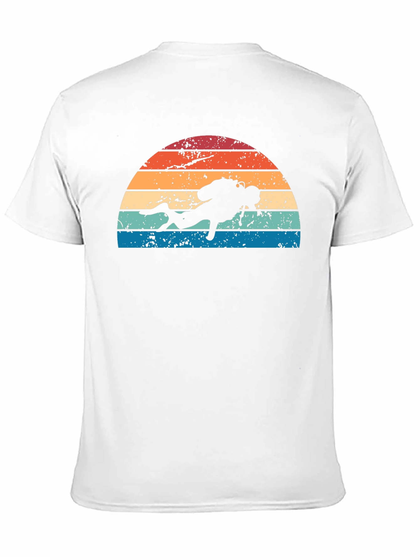 Retro Scuba Diver Sunset Graphic T-Shirt