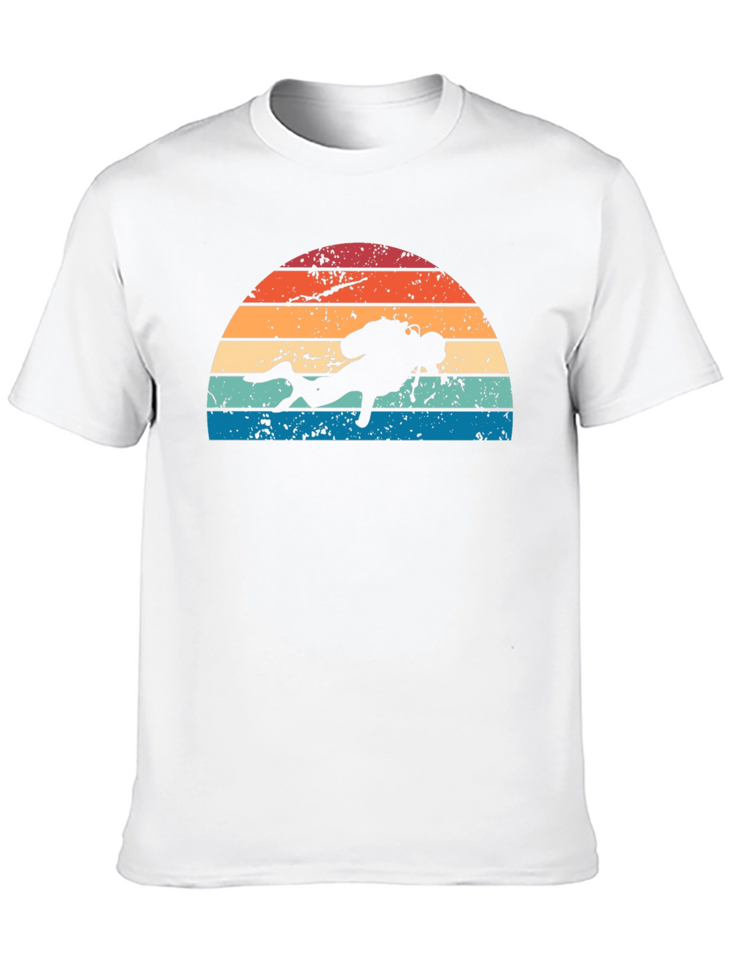 Retro Scuba Diver Sunset Graphic T-Shirt