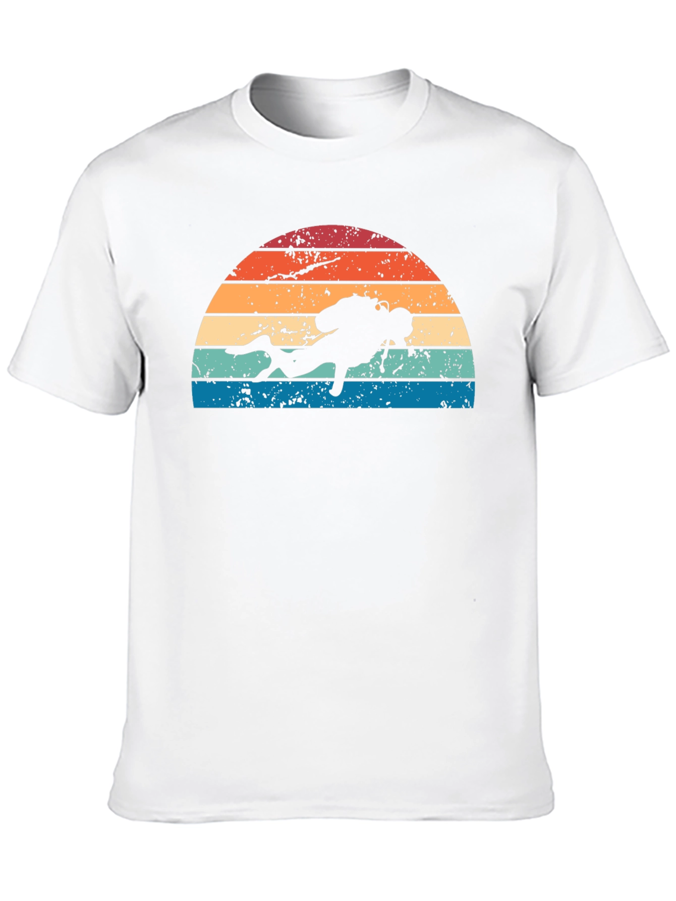 Retro Scuba Diver Sunset Graphic T-Shirt