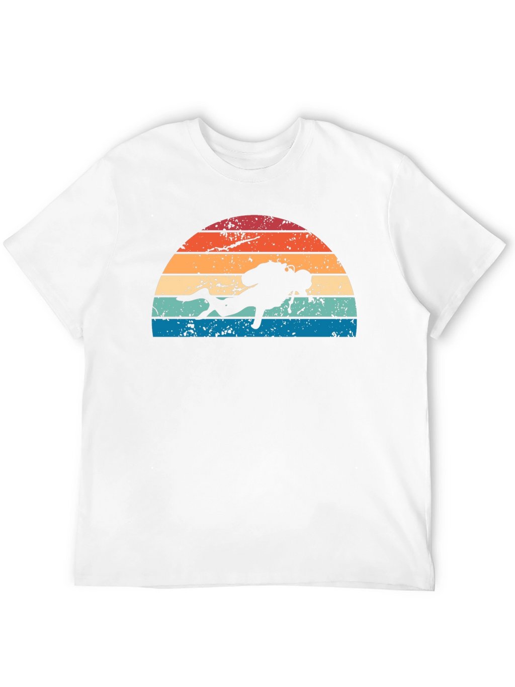 Retro Scuba Diver Sunset Graphic T-Shirt