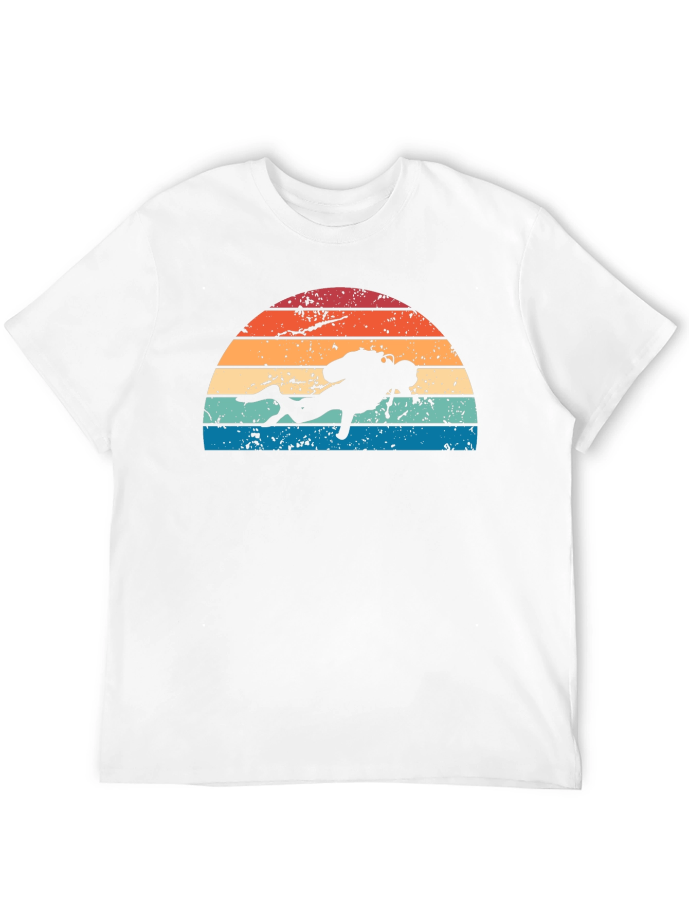 Retro Scuba Diver Sunset Graphic T-Shirt
