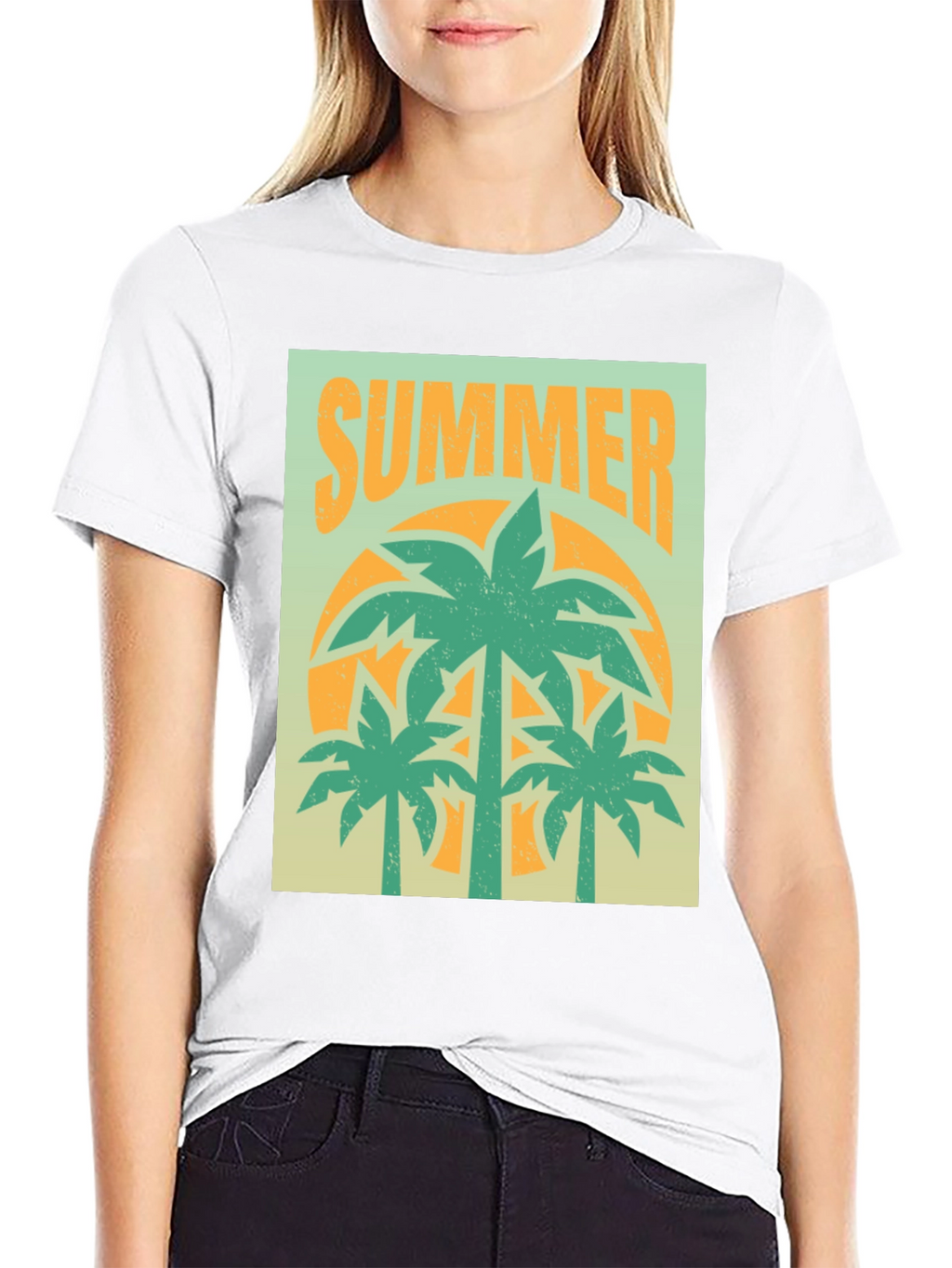 Summer Palm Tree Graphic T-Shirt