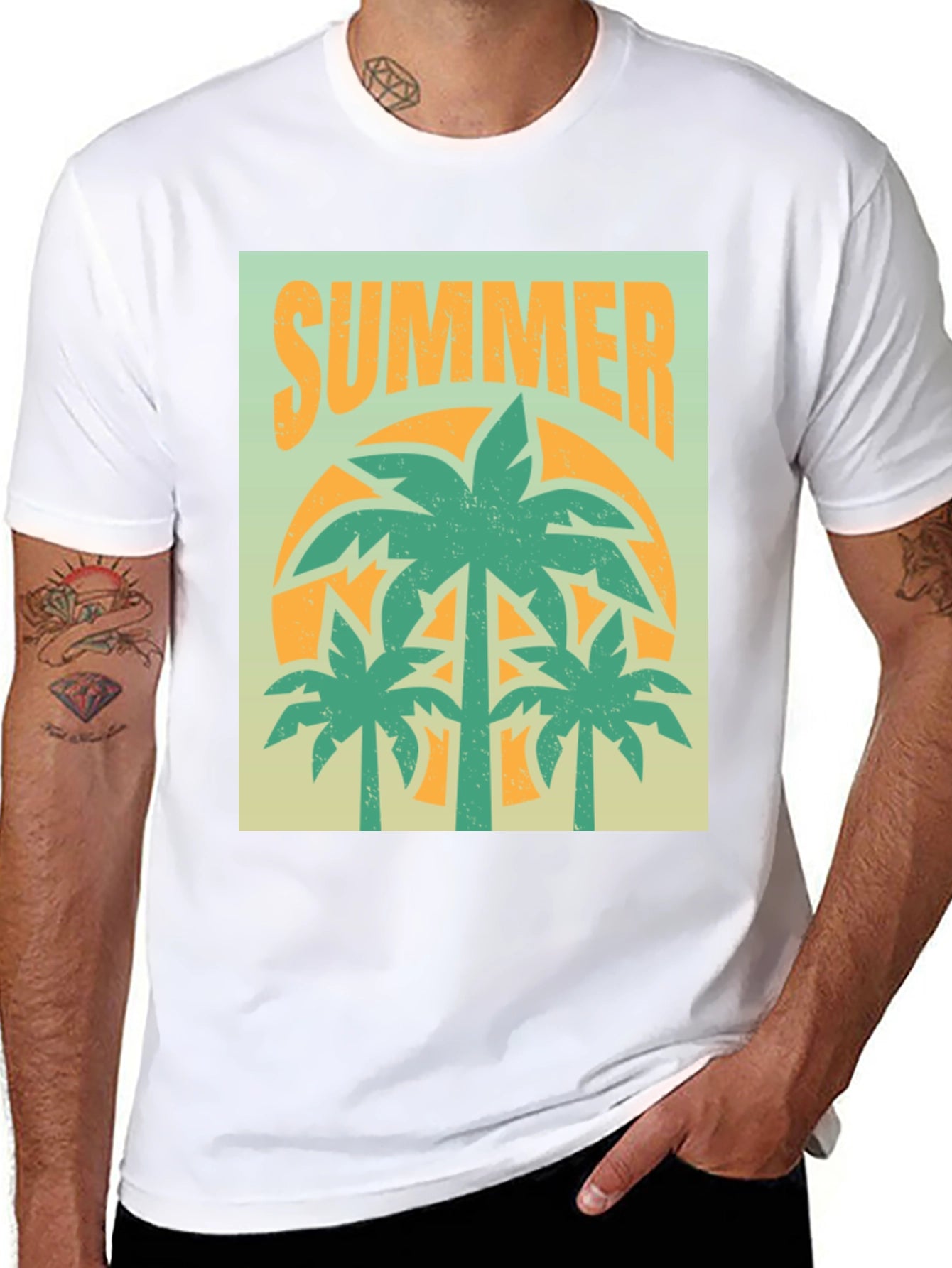Summer Palm Tree Graphic T-Shirt