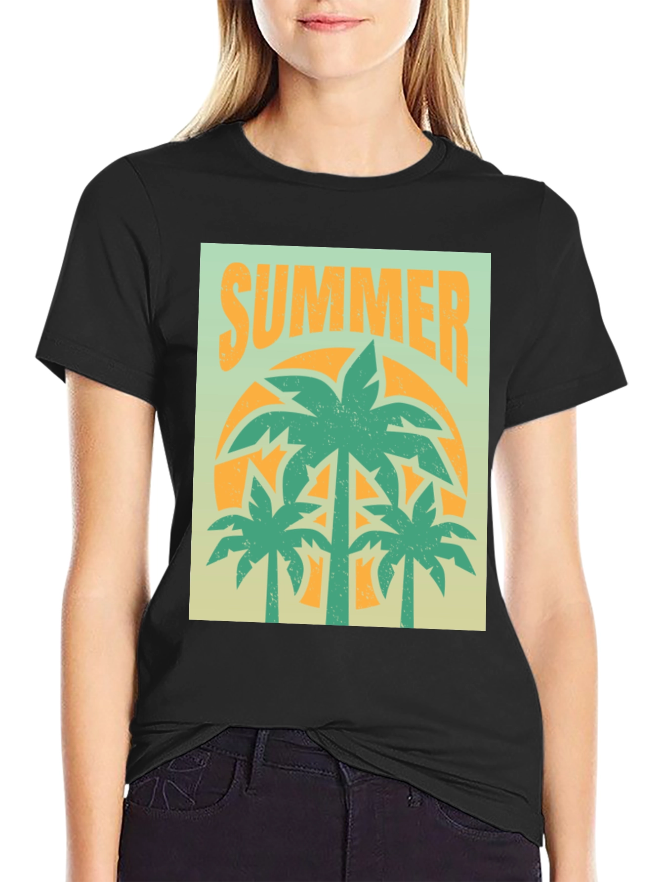 Summer Palm Tree Graphic T-Shirt