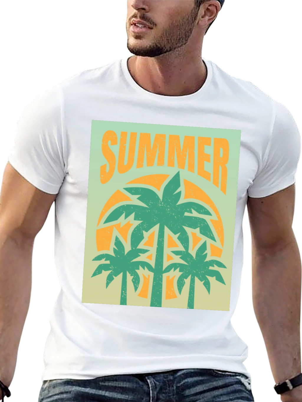 Summer Palm Tree Graphic T-Shirt