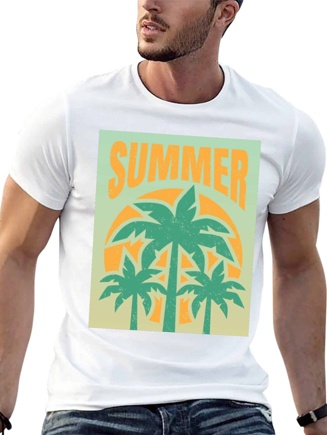 Summer Palm Tree Graphic T-Shirt