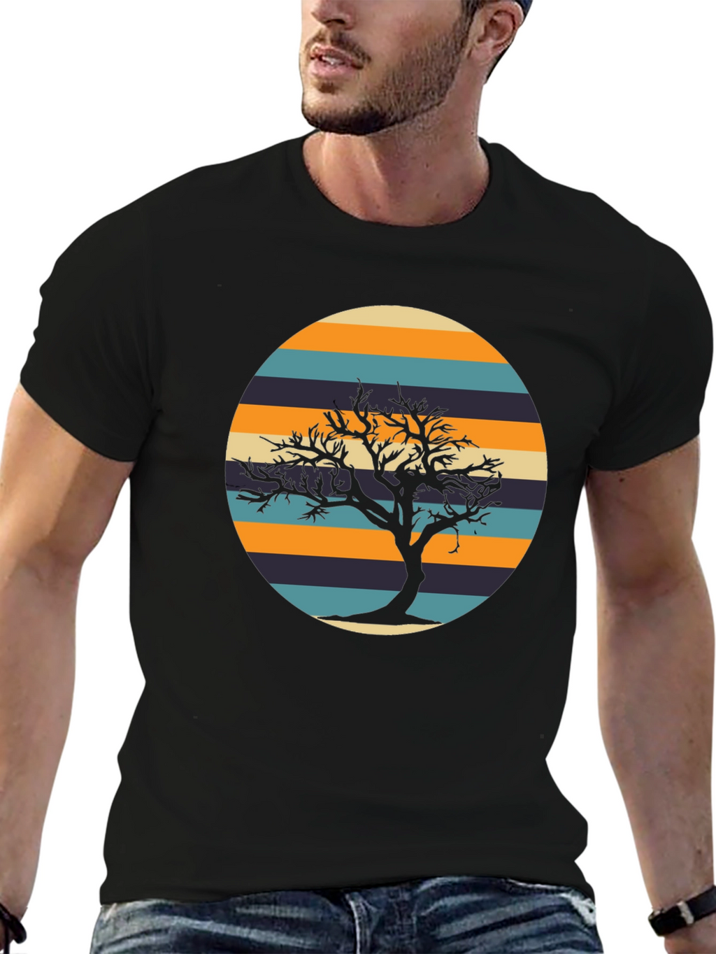 Retro Tree Silhouette Graphic Tee