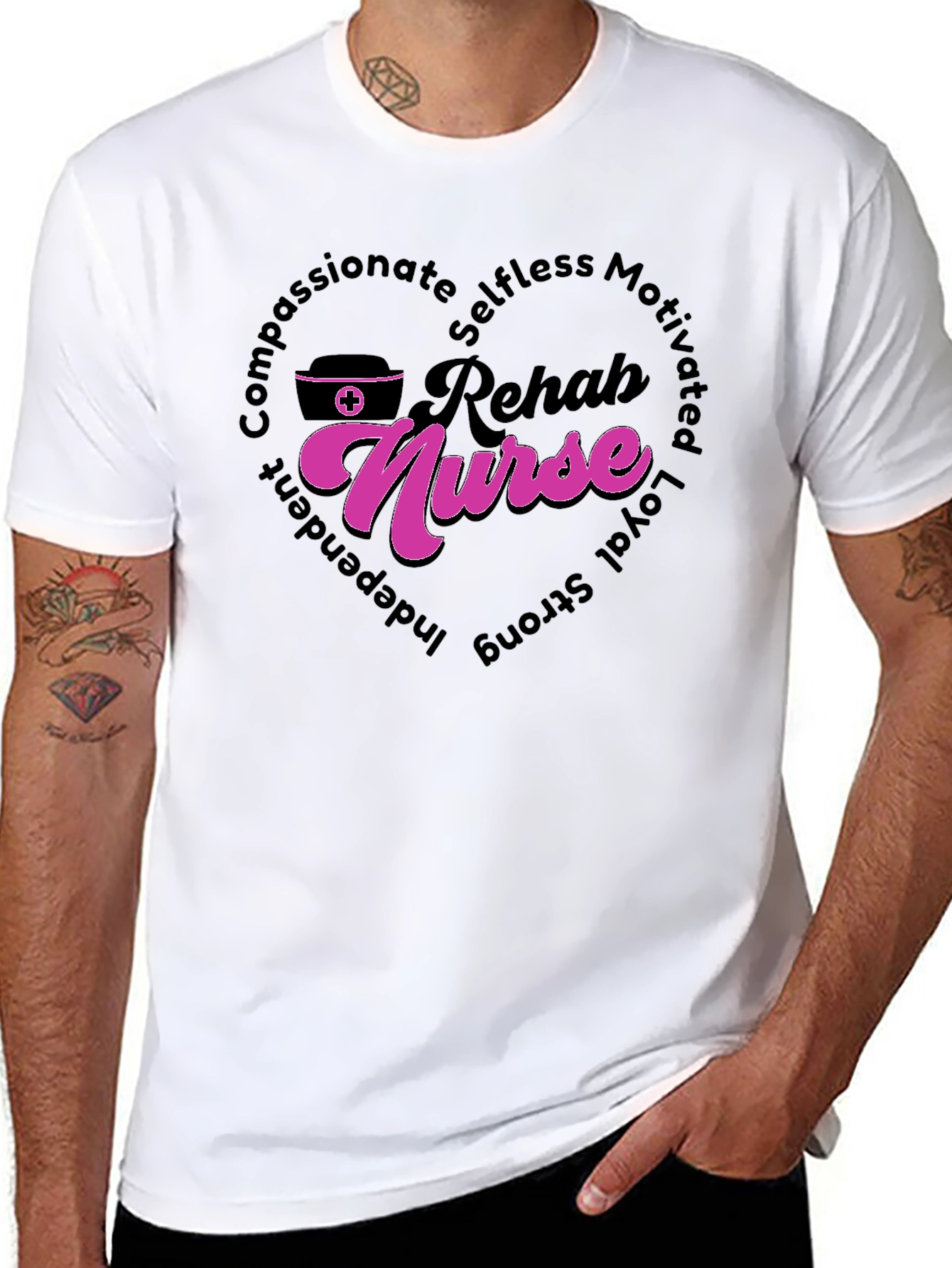 Rehab Nurse T-Shirt: Compassionate Selfless and Strong