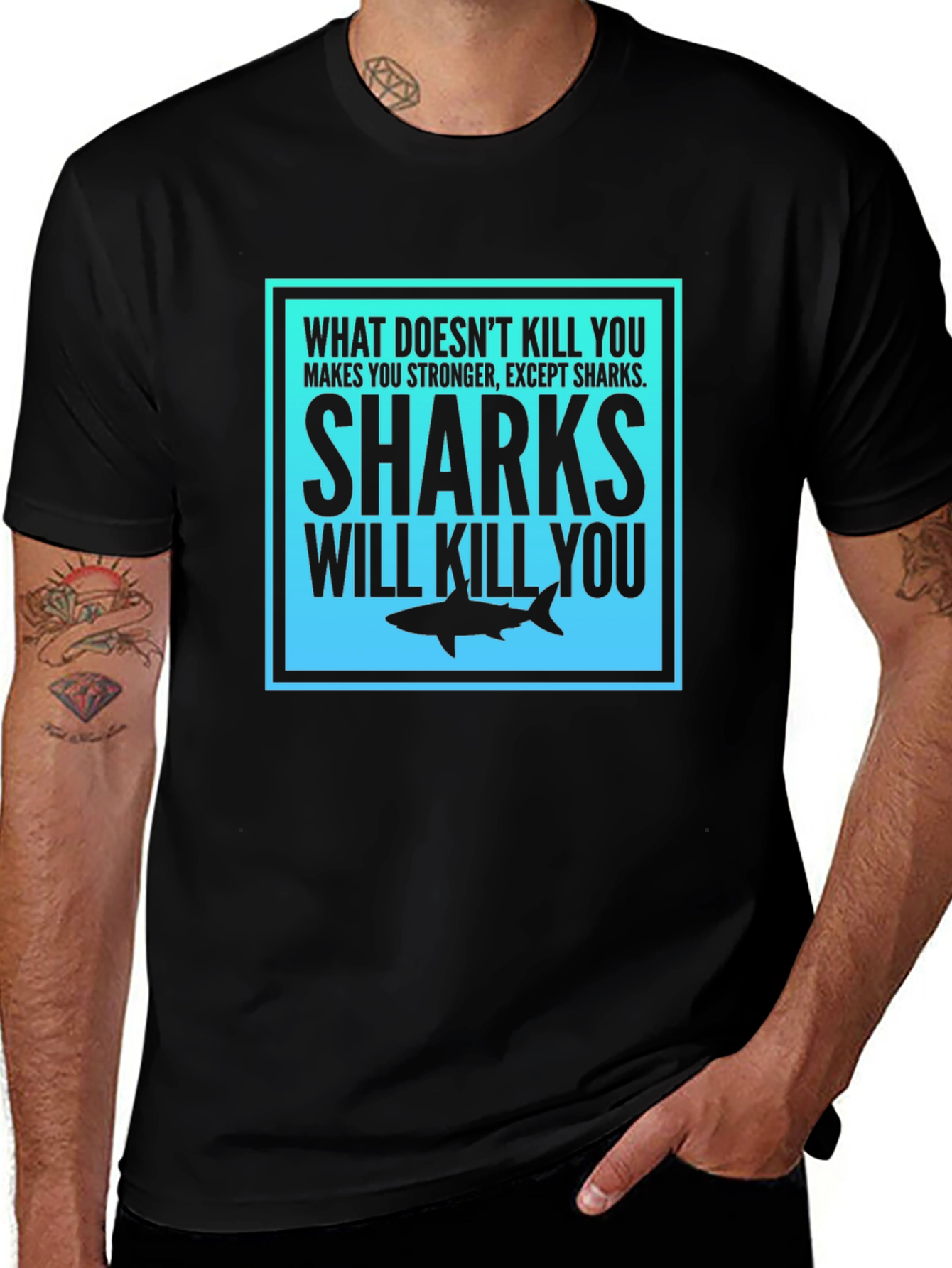 Shark Humor Graphic T-Shirt - Sharks Will Kill You