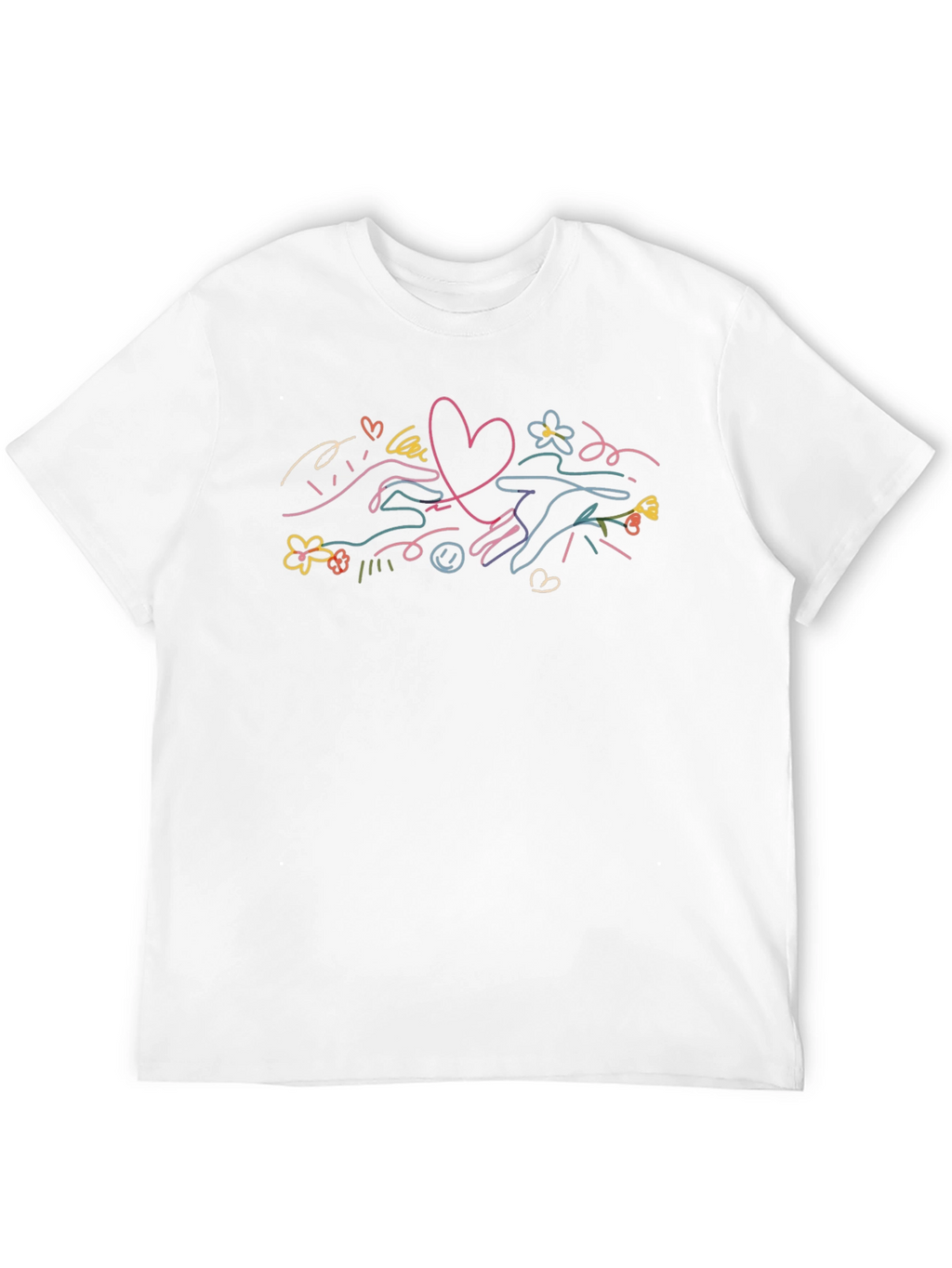 Heart Connection Graphic Tee - Soft Black Cotton T-Shirt
