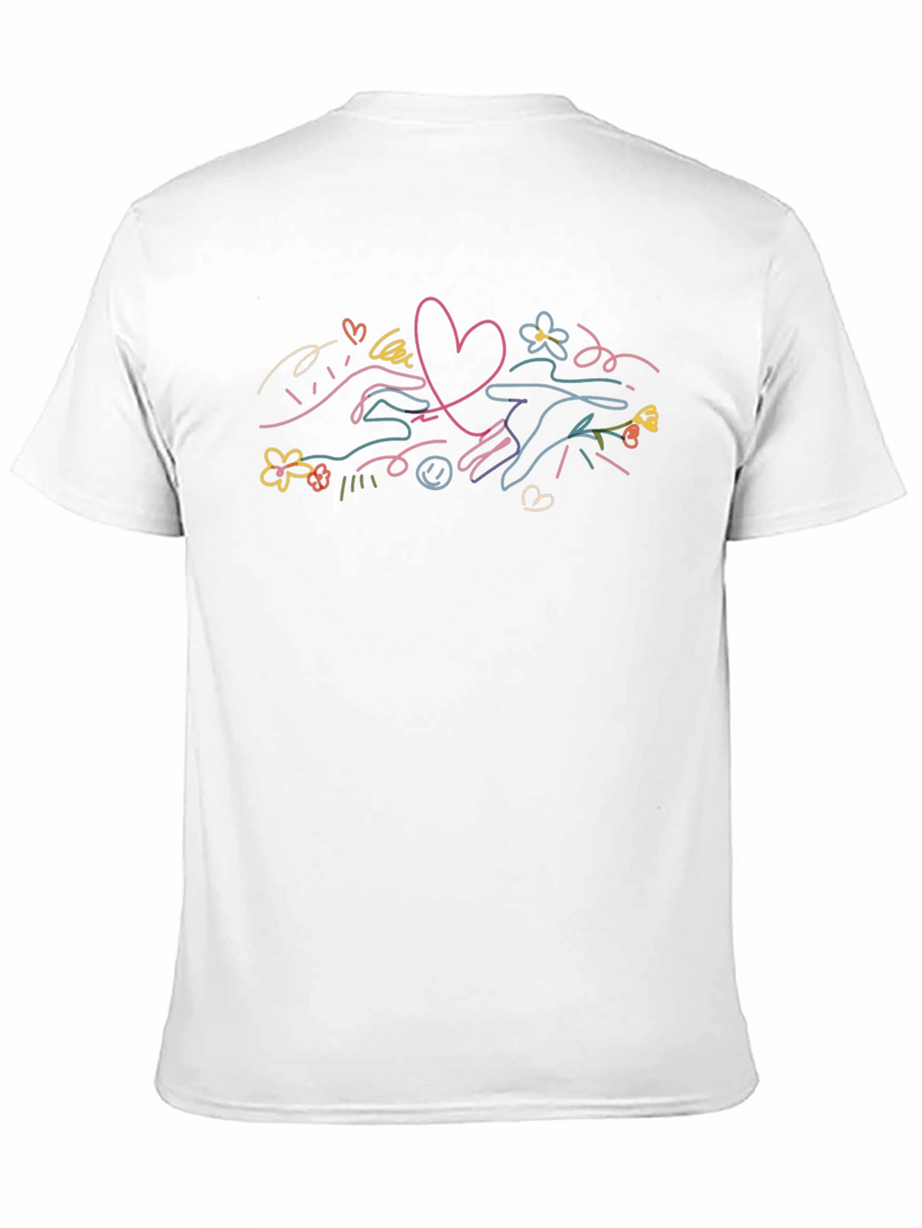 Heart Connection Graphic Tee - Soft Black Cotton T-Shirt