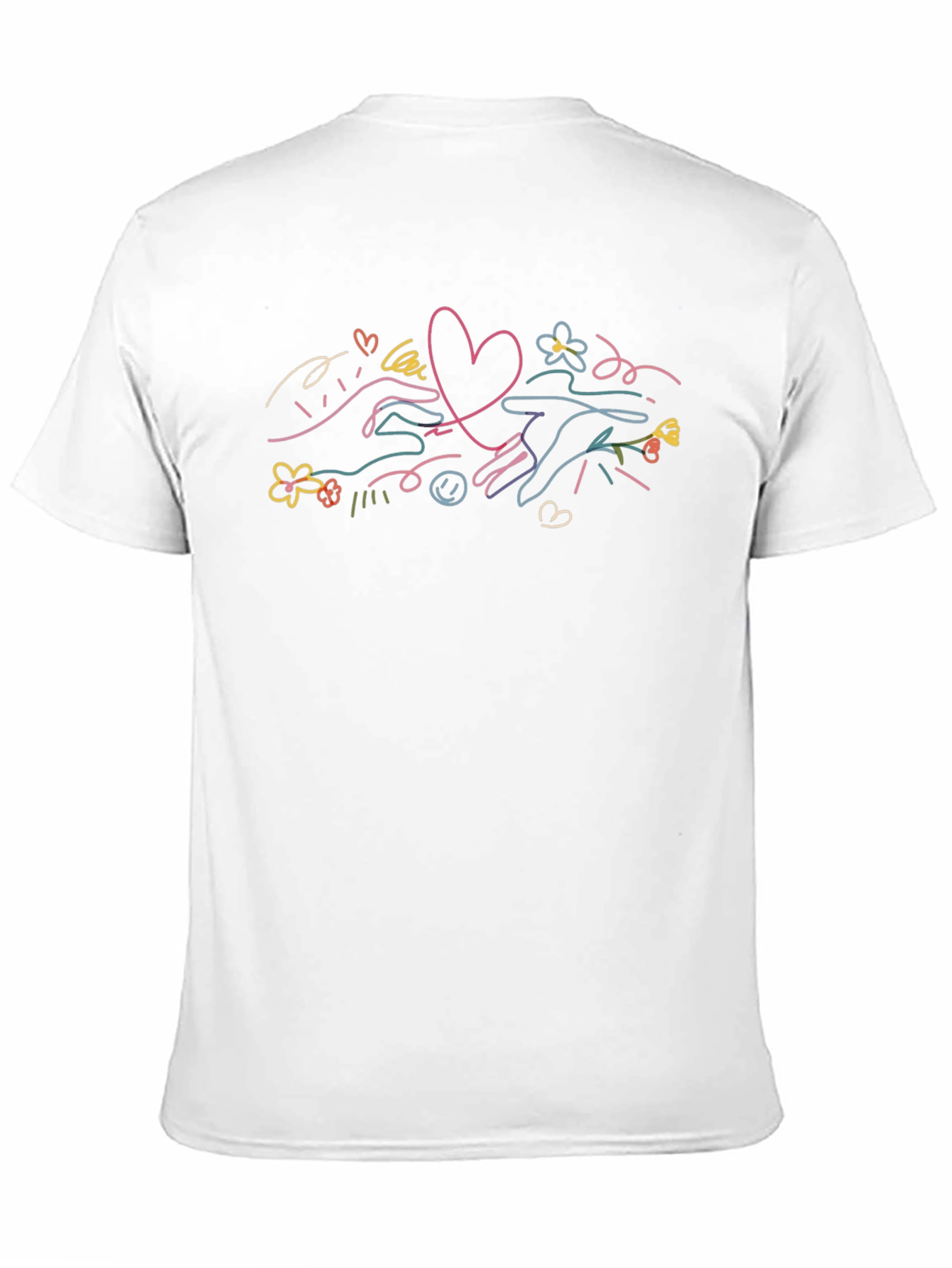 Heart Connection Graphic Tee - Soft Black Cotton T-Shirt
