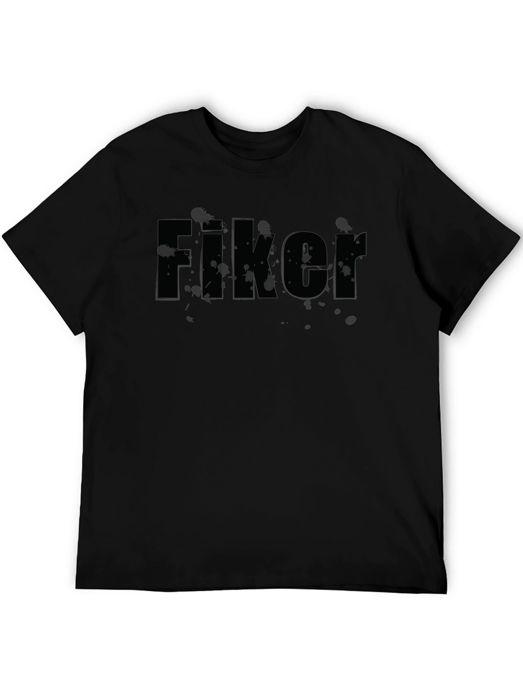 Mens Black Fiker Graphic Print T-Shirt