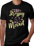 Stop Stressing Meowt Black T-Shirt