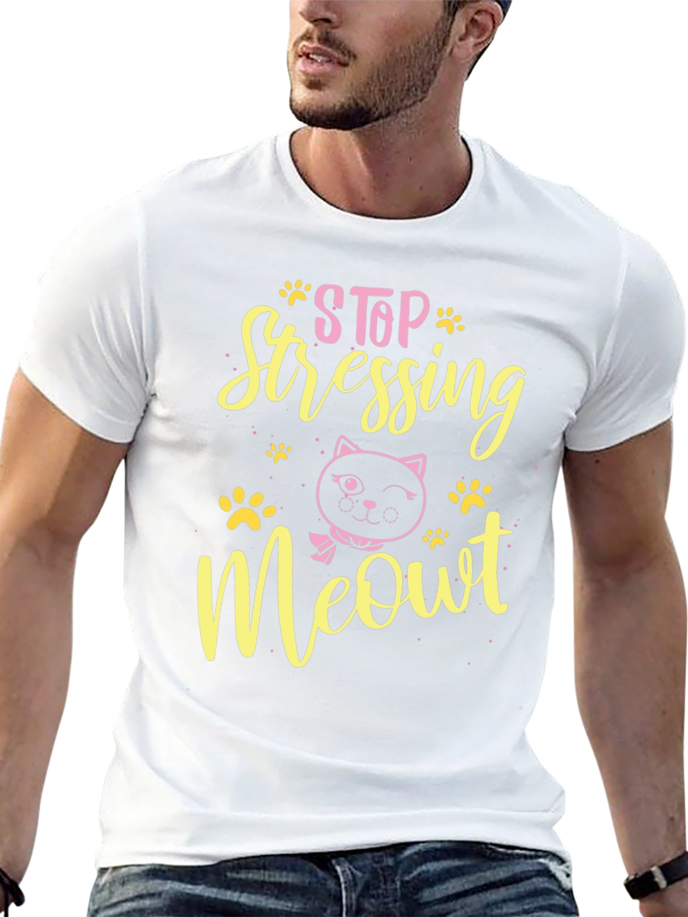 Stop Stressing Meowt Black T-Shirt