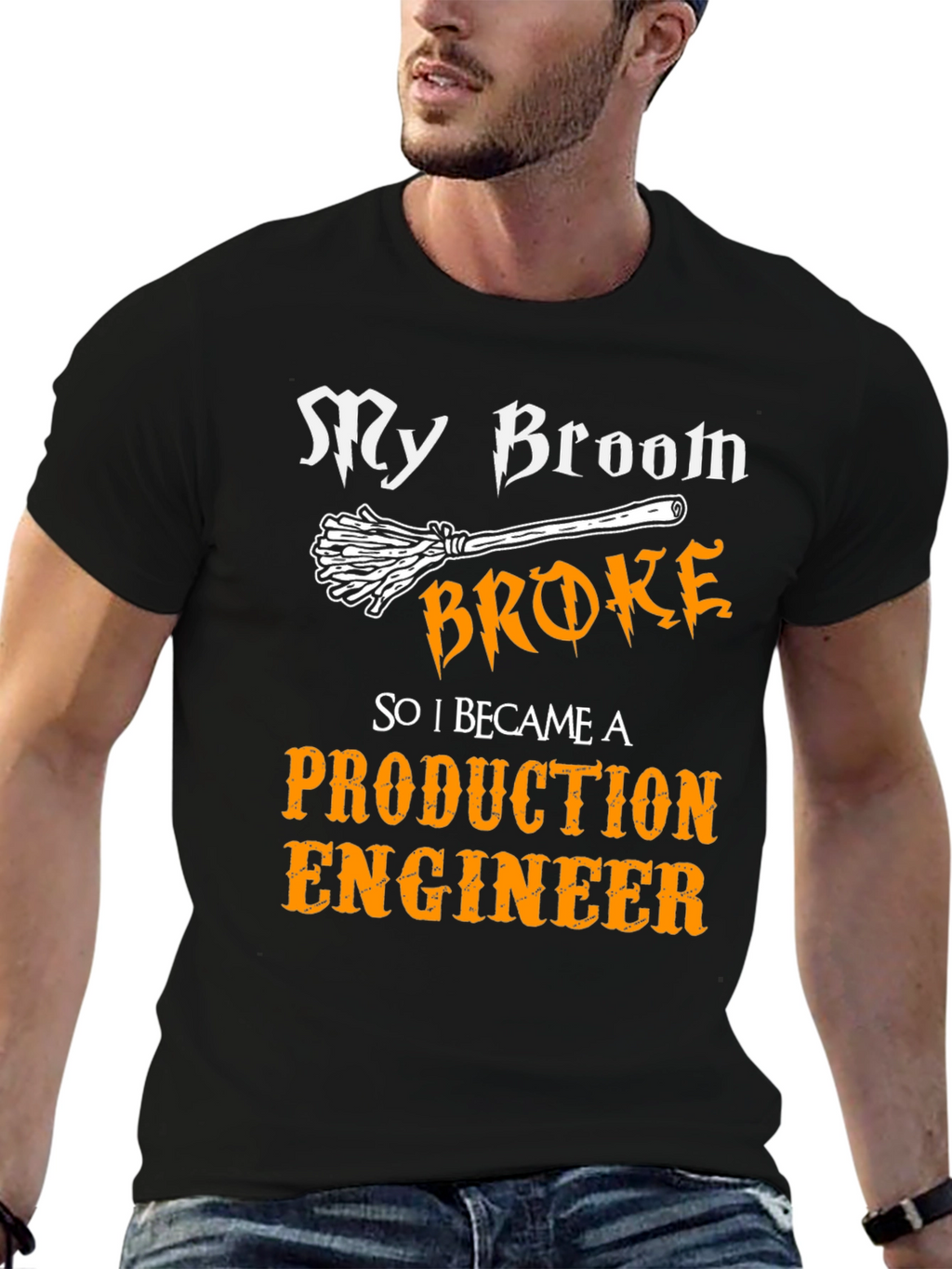 Production Engineer Broom T-Shirt