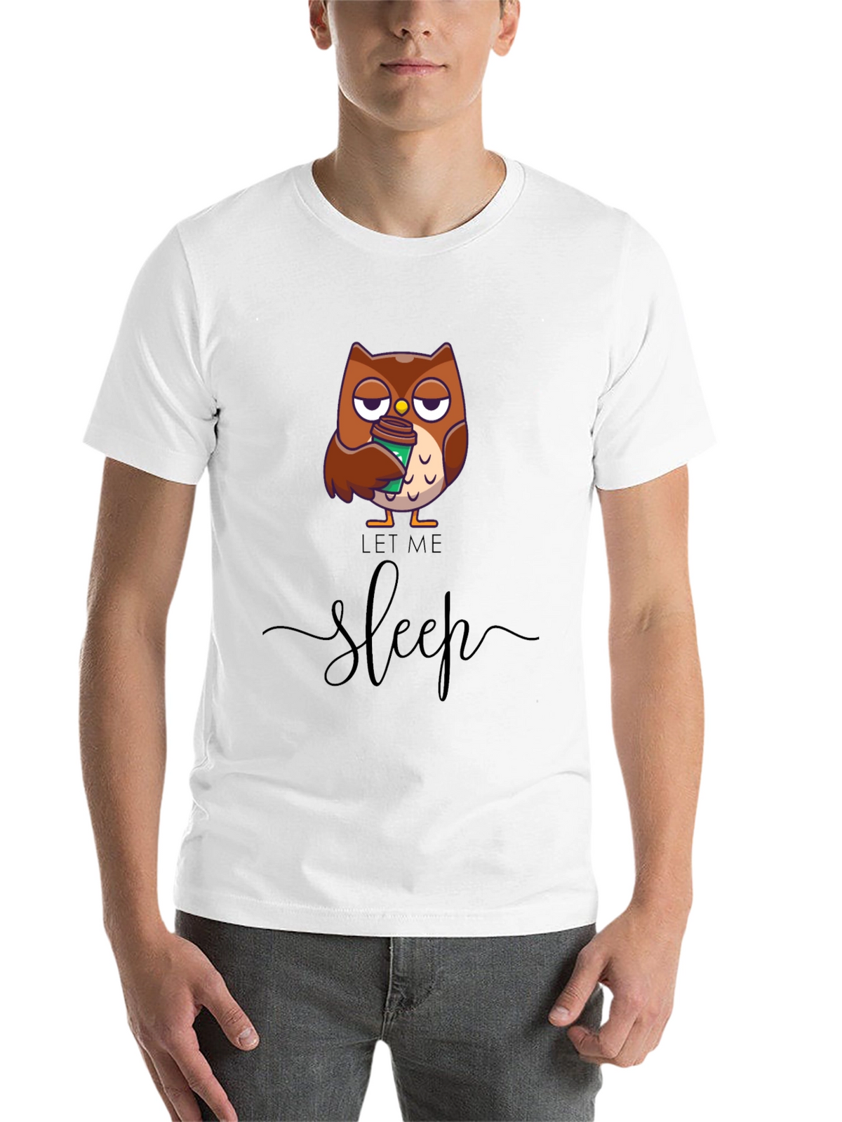 Let Me Sleep Owl T-Shirt - Coffee Lover Tee