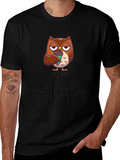 Let Me Sleep Owl T-Shirt - Coffee Lover Tee