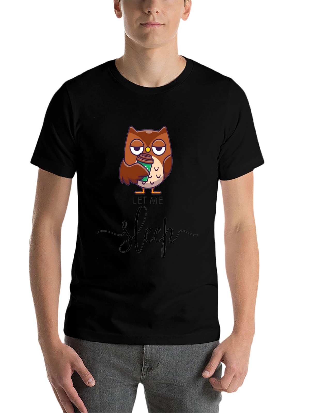 Let Me Sleep Owl T-Shirt - Coffee Lover Tee