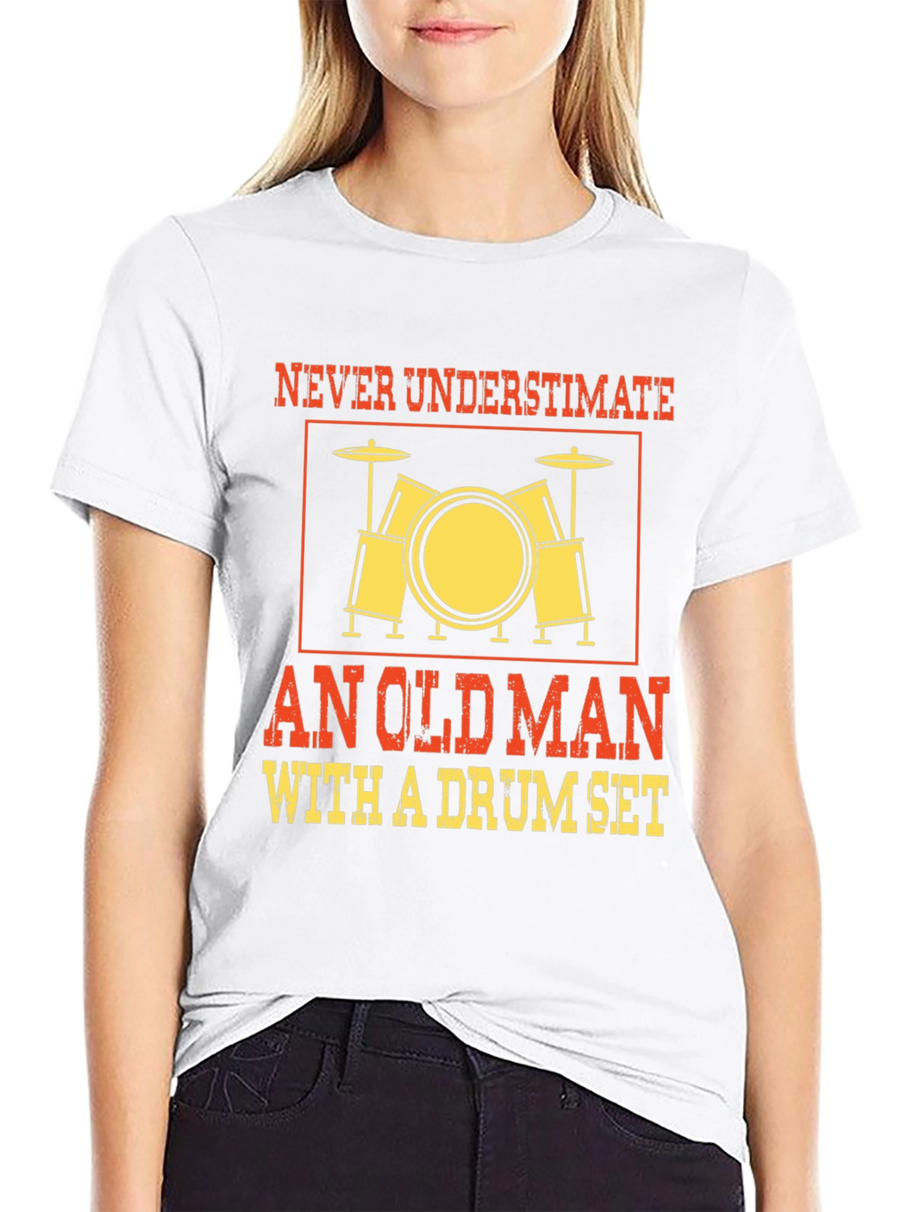 Never Underestimate Old Man Drum Set T-Shirt