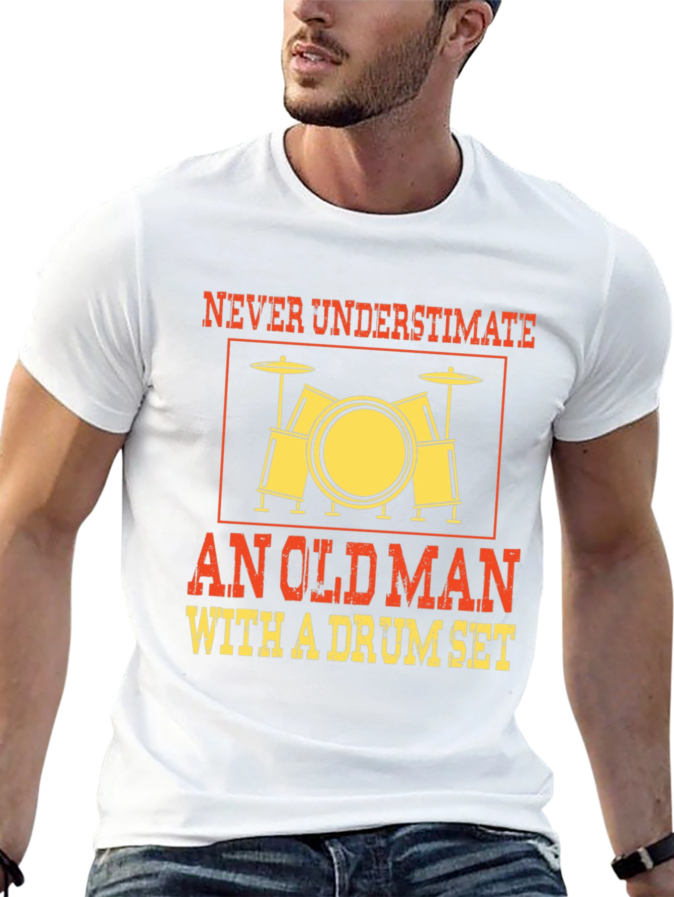 Never Underestimate Old Man Drum Set T-Shirt