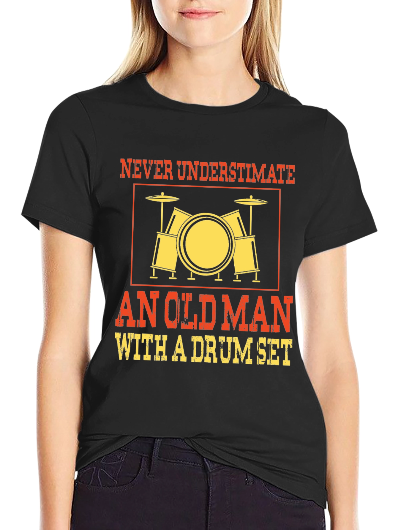 Never Underestimate Old Man Drum Set T-Shirt