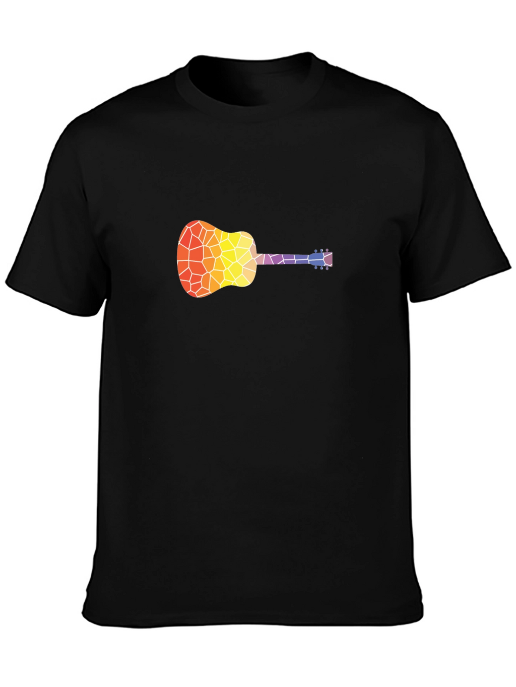 Mosaic Guitar Graphic T-Shirt - Stylish Music Tee