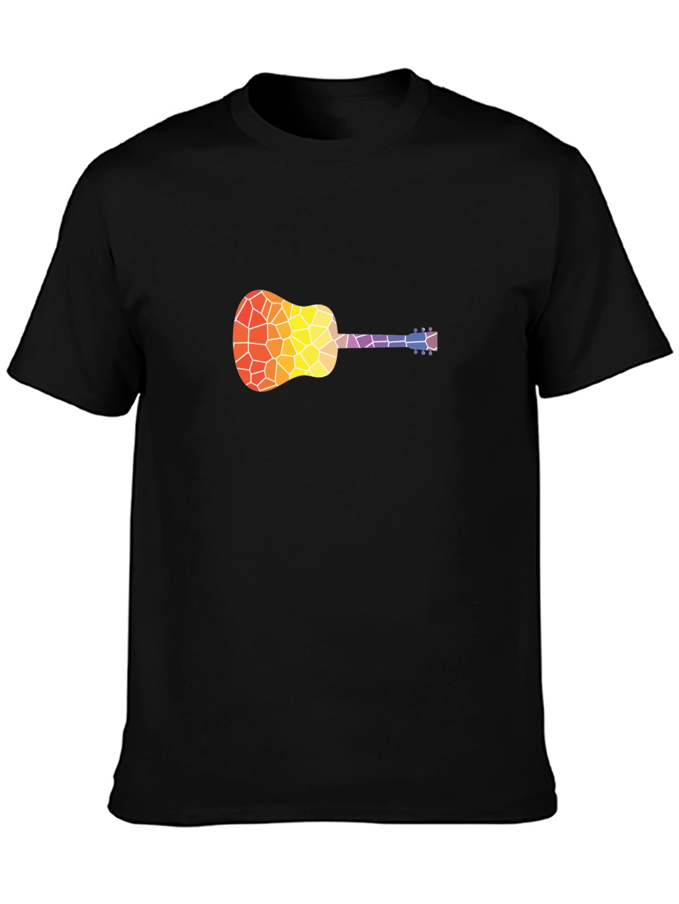 Mosaic Guitar Graphic T-Shirt - Stylish Music Tee