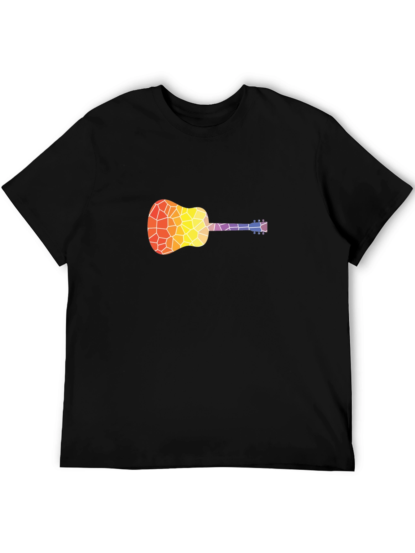 Mosaic Guitar Graphic T-Shirt - Stylish Music Tee