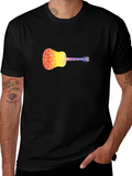 Mosaic Guitar Graphic T-Shirt - Stylish Music Tee