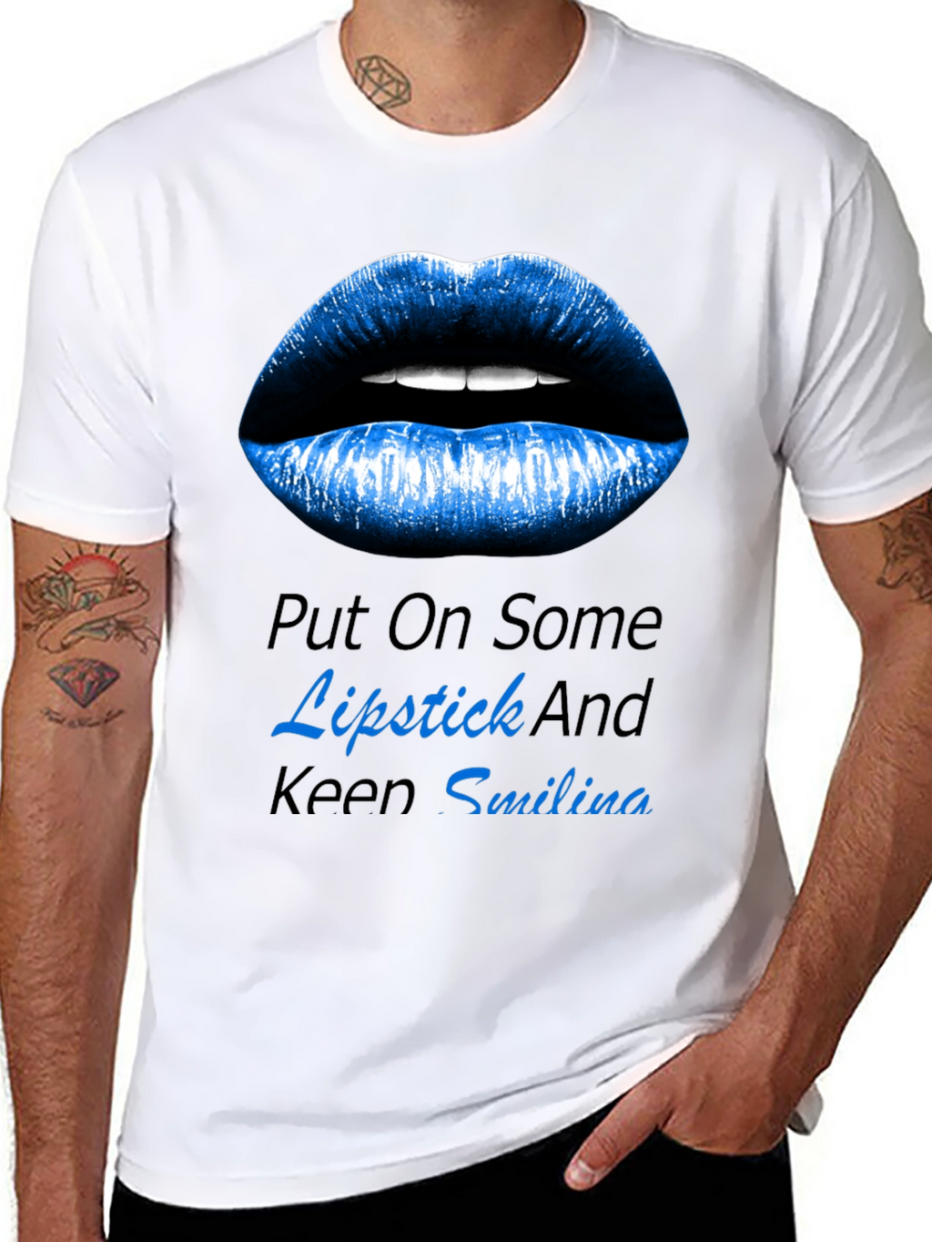 Lipstick and Smiling Graphic T-Shirt
