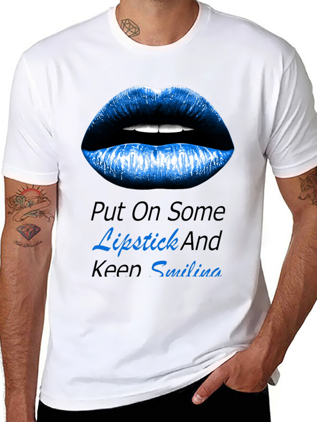Lipstick and Smiling Graphic T-Shirt