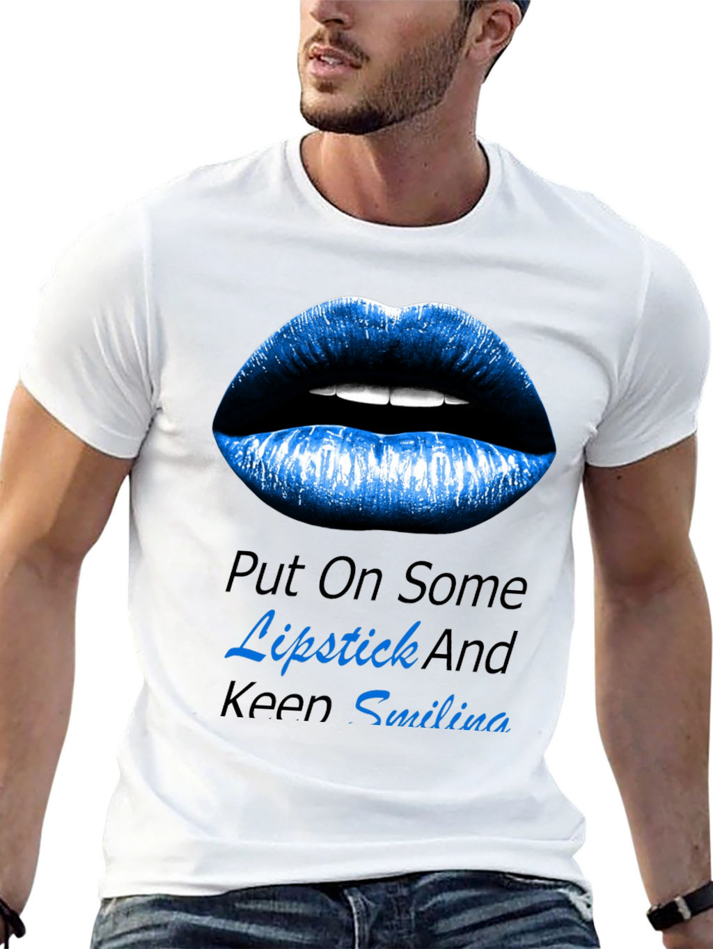 Lipstick and Smiling Graphic T-Shirt