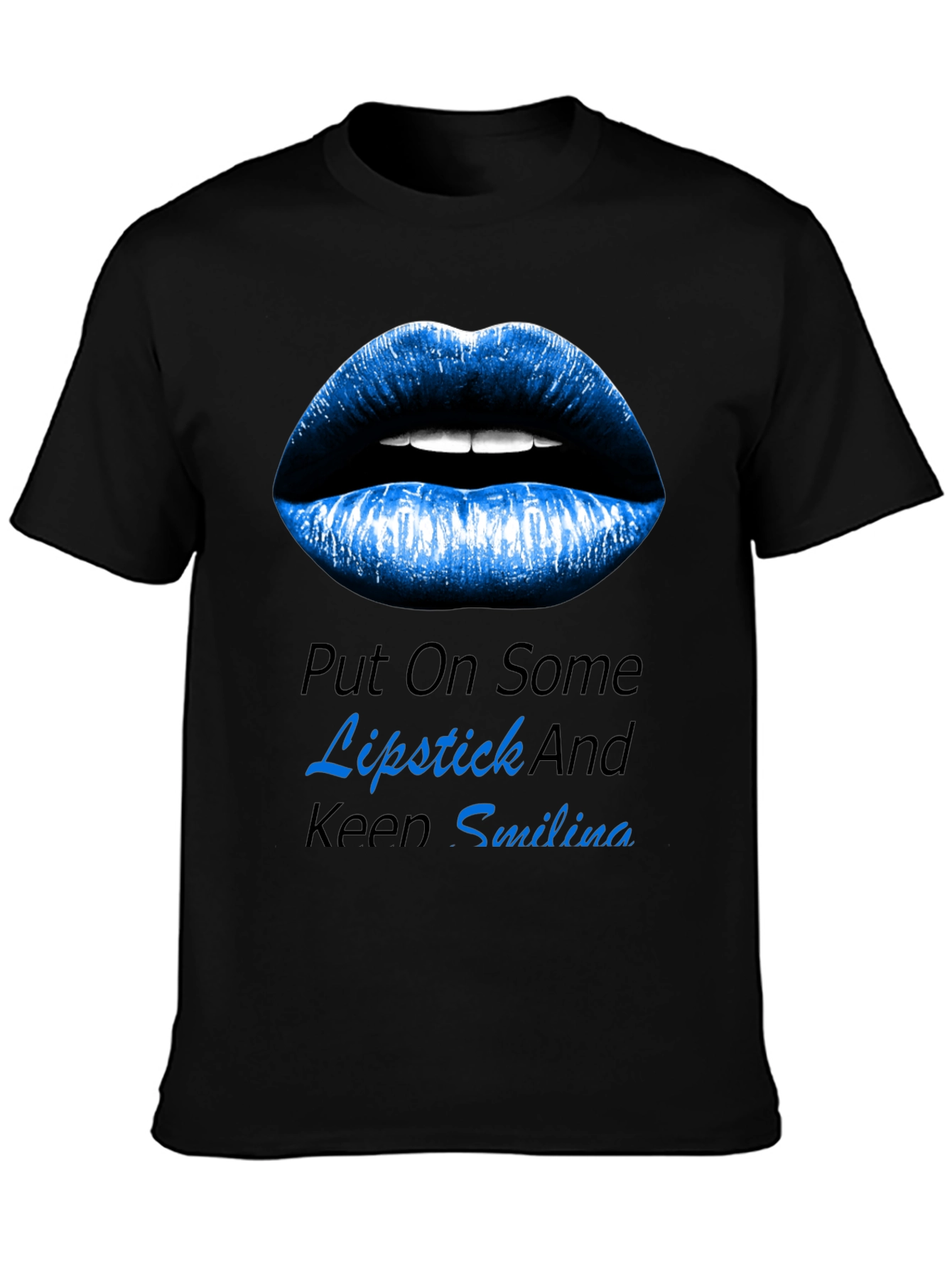 Lipstick and Smiling Graphic T-Shirt