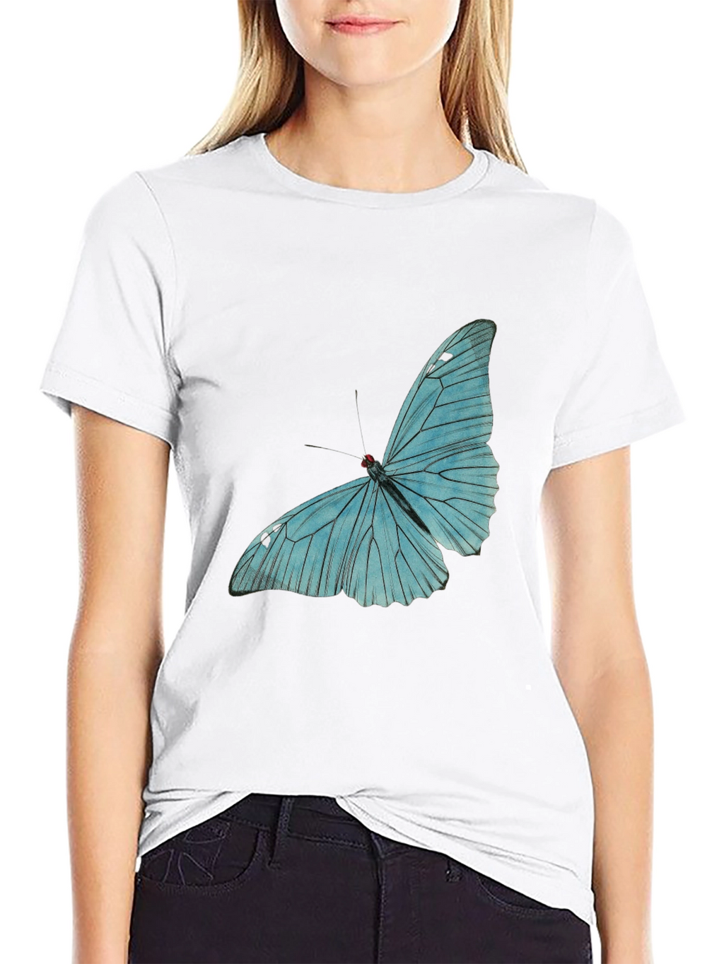 Butterfly Graphic Tee - Black Cotton Comfort