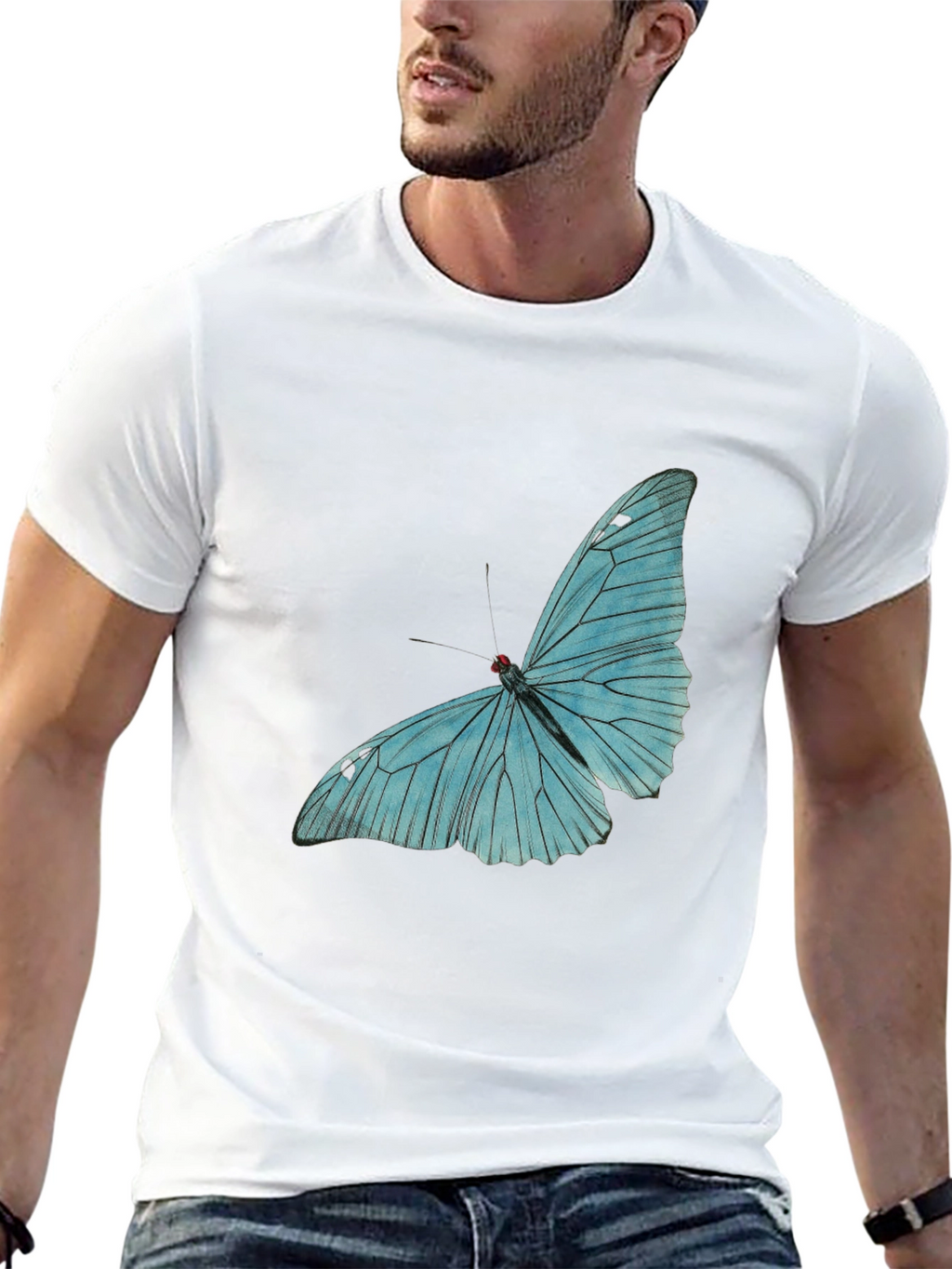Butterfly Graphic Tee - Black Cotton Comfort