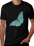 Butterfly Graphic Tee - Black Cotton Comfort