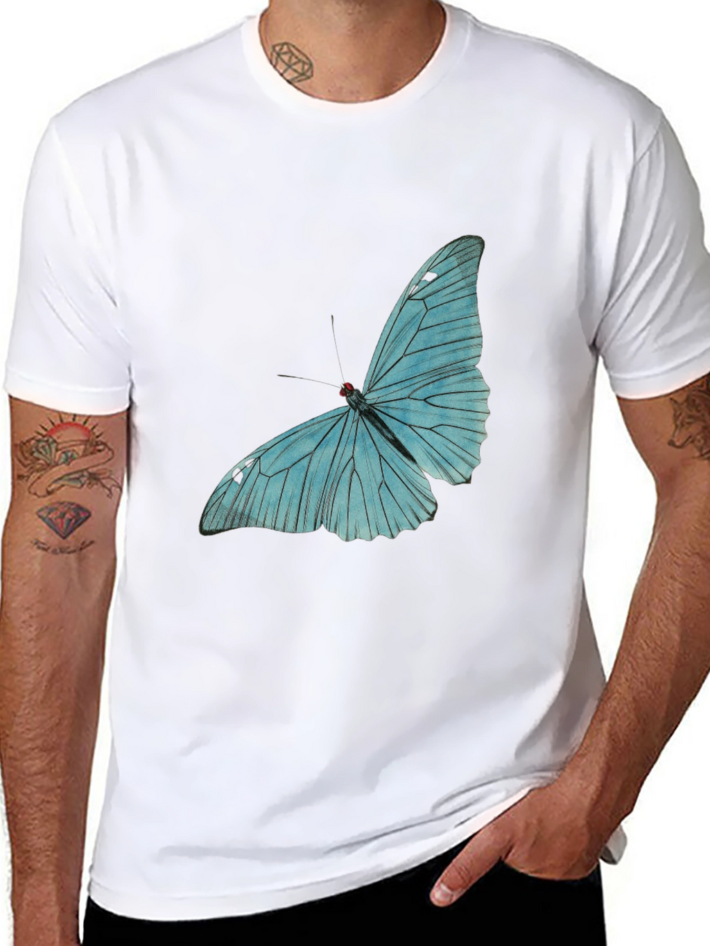 Butterfly Graphic Tee - Black Cotton Comfort